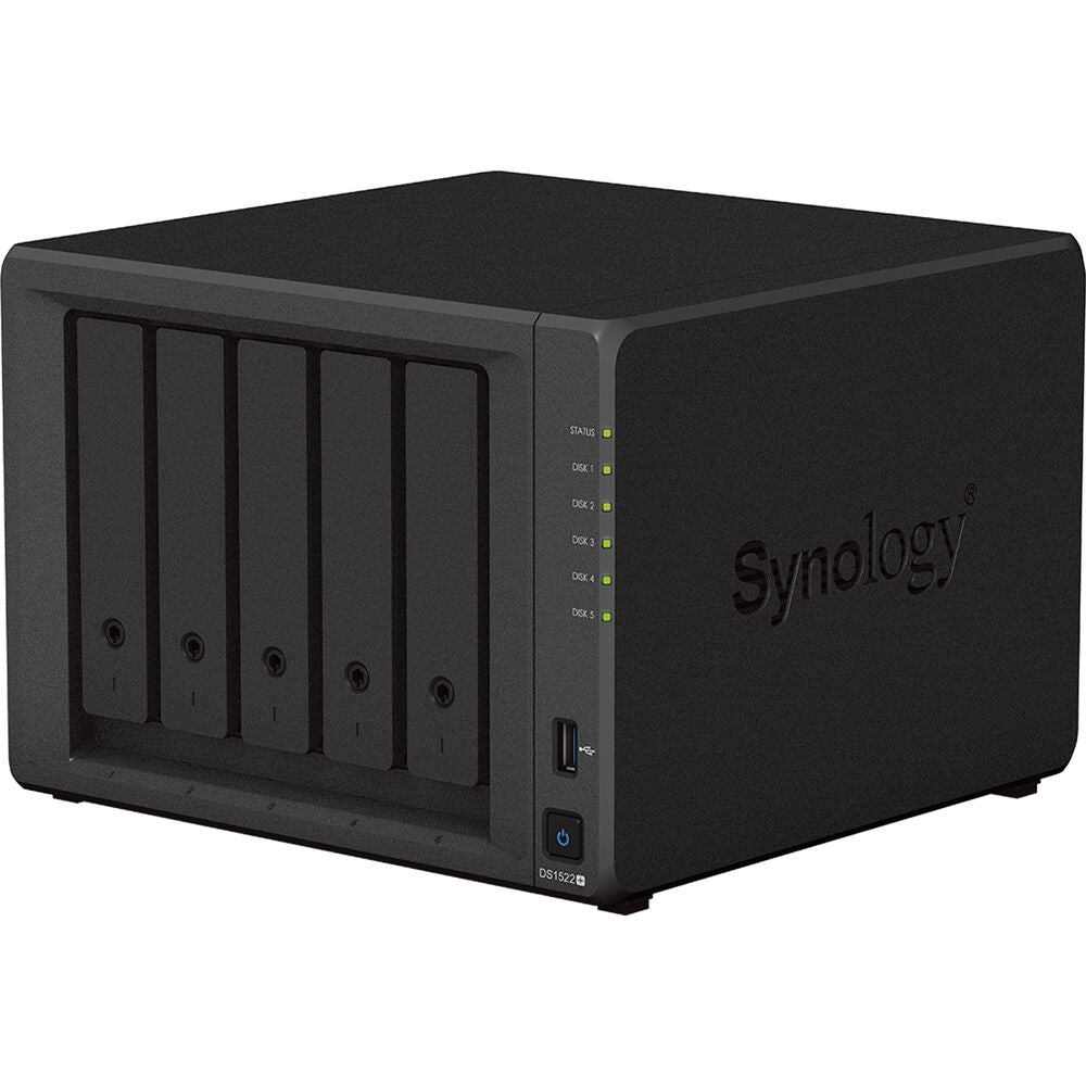 Synology DS1522+ 5-BAY DiskStation with 16GB RAM, E10G22-T1-Mini 10GbE Card, and 5.7TB (3x1.92GB) Synology Enterprise SSDs Fully Assembled and Tested