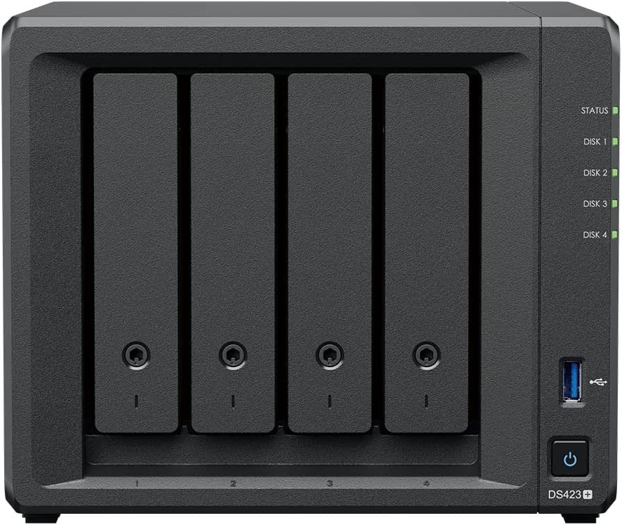 Synology DS423+ Intel Quad-Core 4-Bay NAS with up to 6GB RAM and up to 56TB of Western Digital Red Plus Drives Fully Assembled and Tested