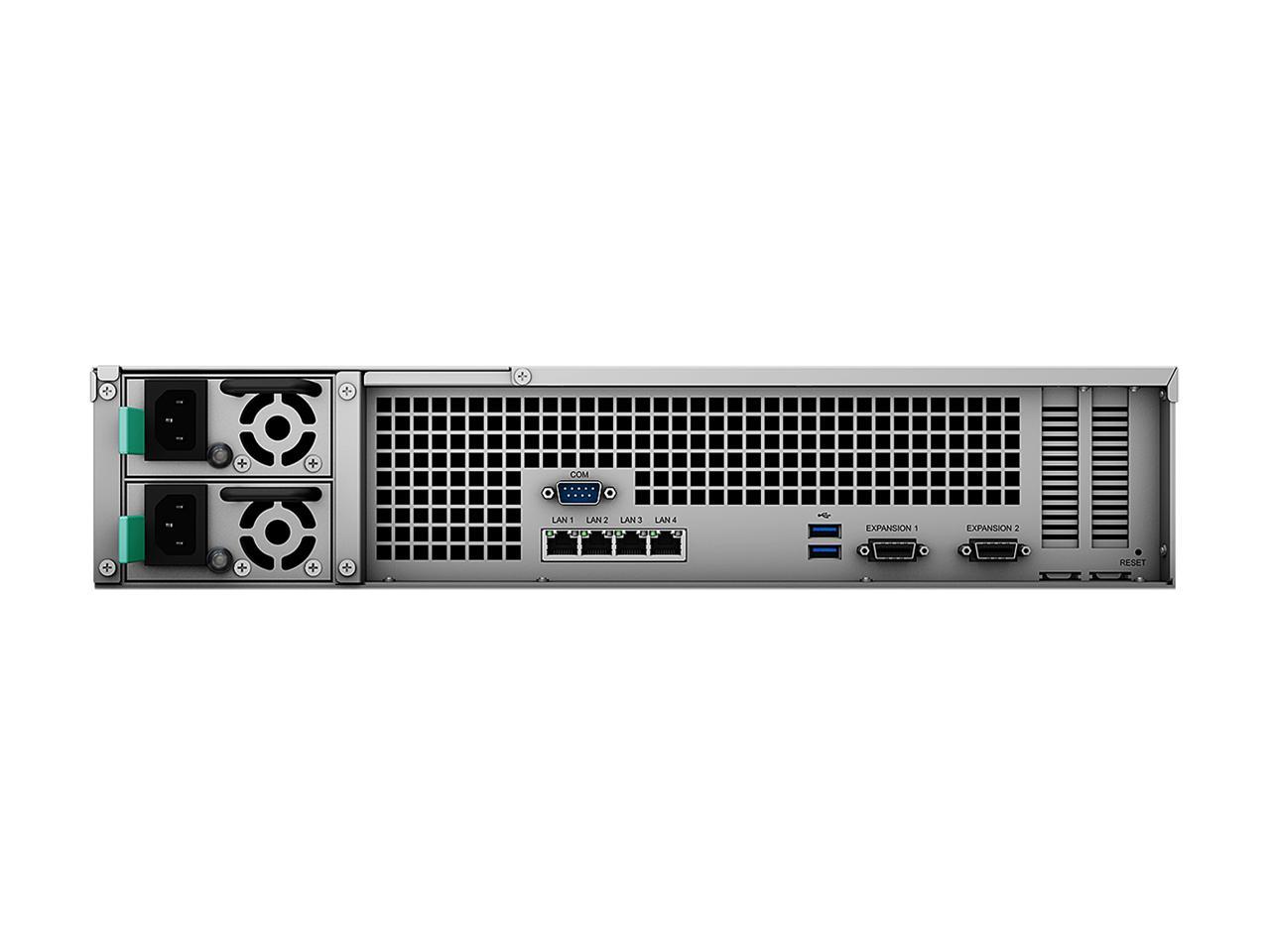 Synology RS3621RPxs RackStation with 16GB RAM, E10G30-T2 10GbE Card, 1.6TB (2x800GB) Cache, RKS-02 Rail Kit & 48TB (12 x 4TB) of Synology Enterprise Drives Fully Assembled and Tested
