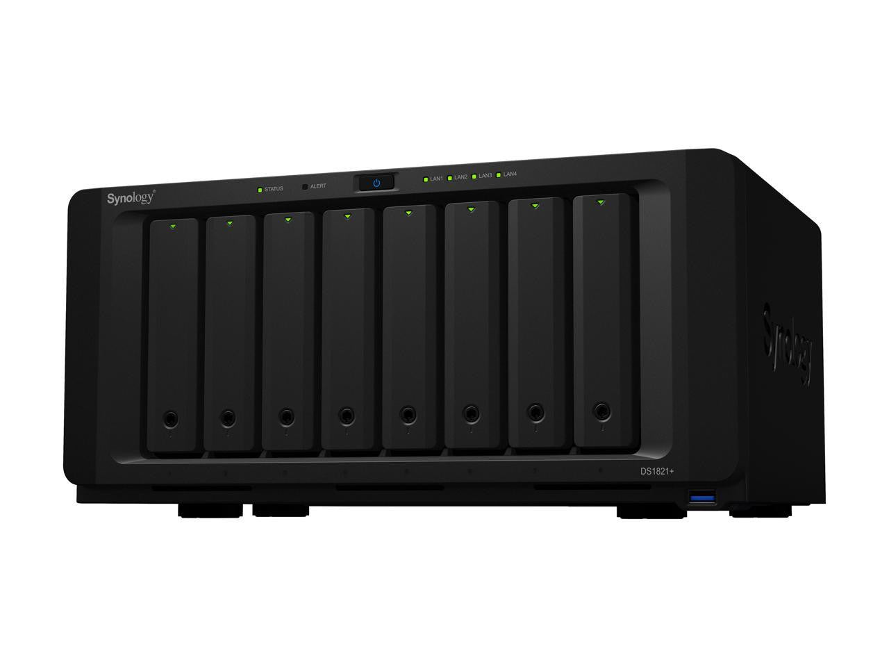 Synology DS1821+ 8-BAY DiskStation with 16GB RAM, 1.6TB (2x800GB) Cache and 96TB (8 x 12TB) of Synology Enterprise HAT5300 Drives Fully Assembled and Tested