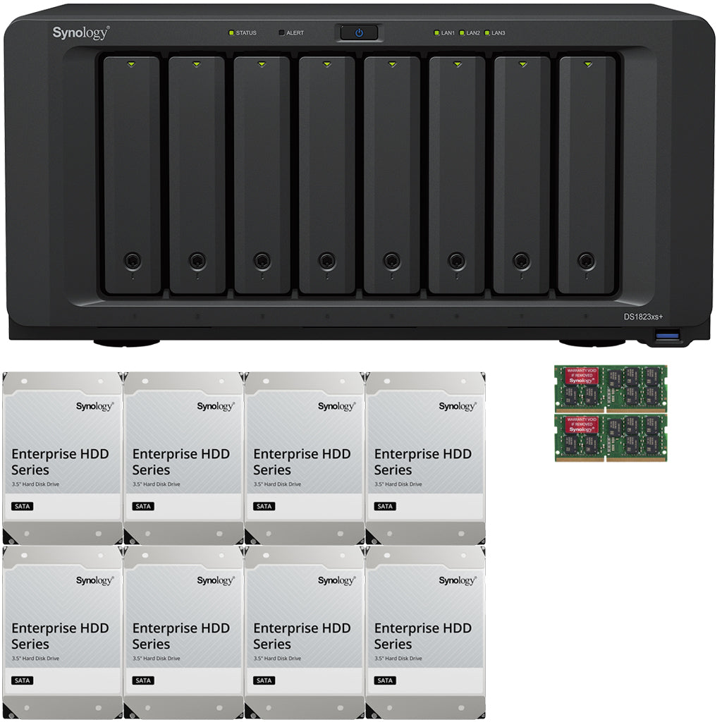 Synology DS1823xs+ 8-Bay NAS 32GB RAM 128TB (8 x 16TB) of Synology Enterprise Drives Fully Assembled and Tested