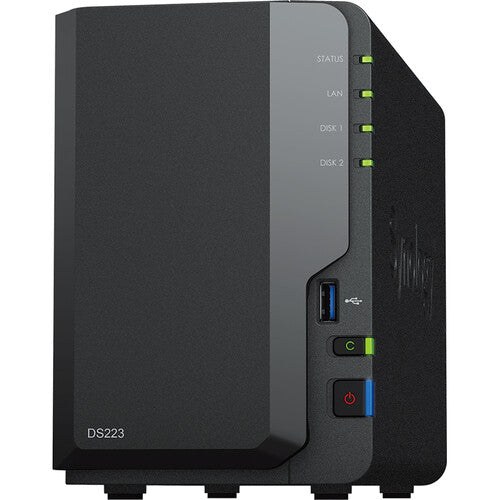 Synology DS223 2-BAY DiskStation with 2GB RAM and 16TB (2x8TB) of Western Digital Red Plus NAS Drives Fully Assembled and Tested