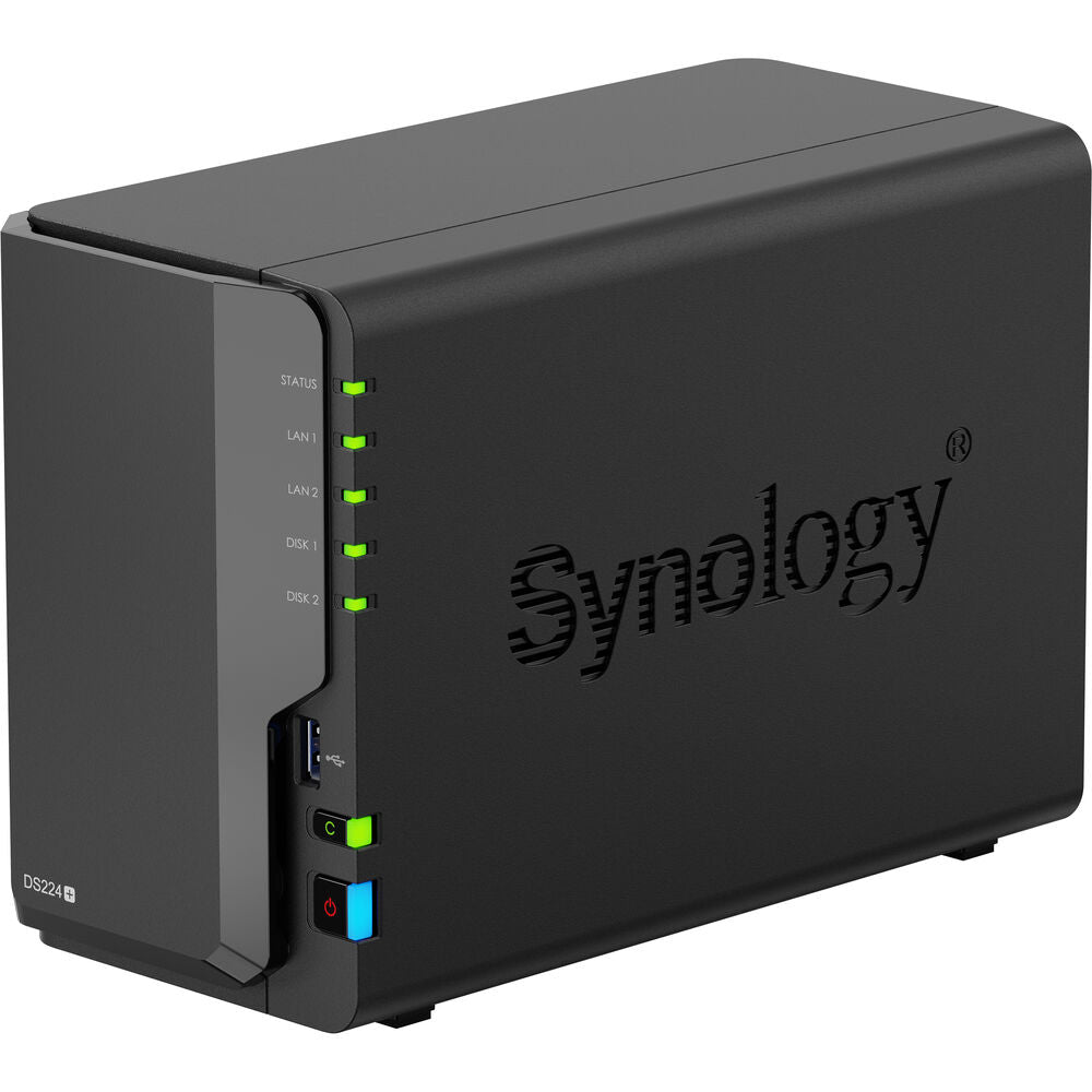 Synology DS224+ 2-Bay NAS with 2GB RAM and 4TB (2 x 2TB) of Western Digital Red Plus Drives Fully Assembled and Tested