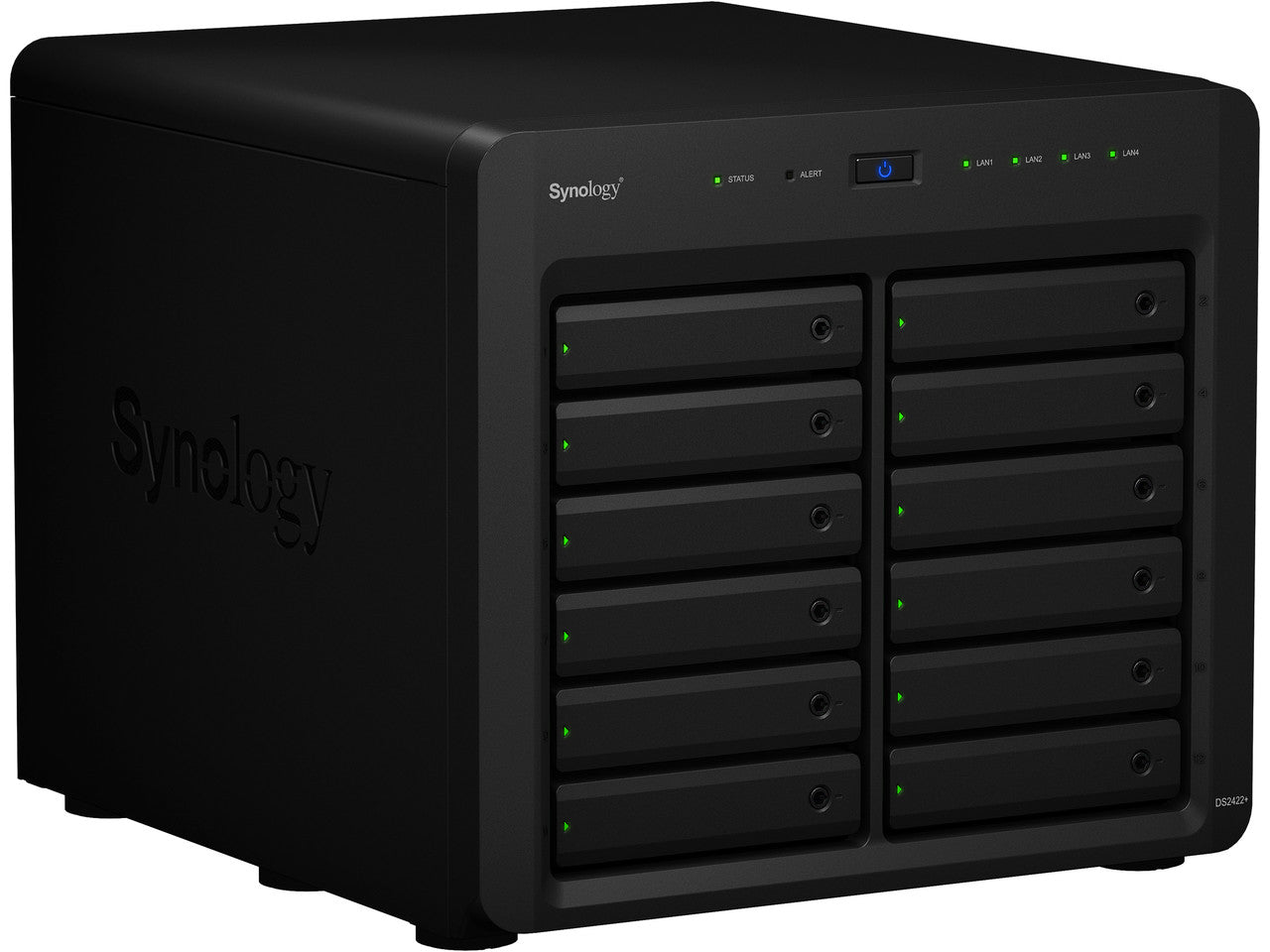 Synology DS2422+ Quad Core 2.2Ghz 12-Bay NAS with E10M20 10GbE Port and 1.6TB (2x800GB) CACHE, 4GB RAM and 192TB (12 x 16TB) of Synology Enterprise Drives