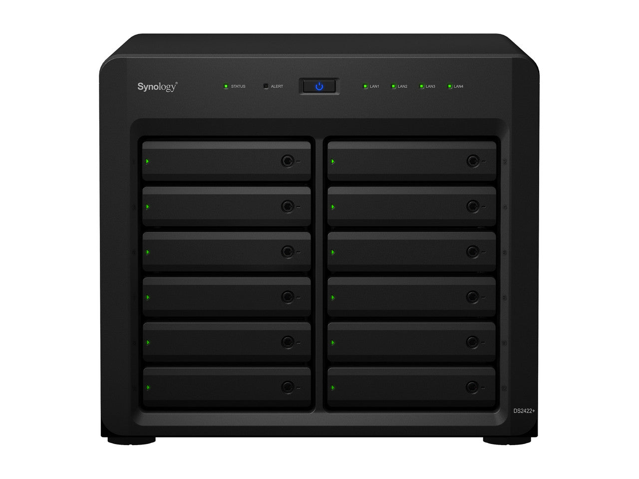 Synology DS2422+ Quad Core 2.2Ghz 12-Bay NAS with E10M20 10GbE Port and 1.6TB (2x800GB) CACHE, 16GB RAM and 96TB (12 x 8TB) of Synology Enterprise Drives