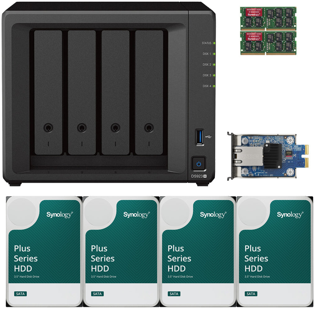 Synology DS1522+ 2.6 to 3.1 GHz Dual-Core 5-Bay NAS, 8GB RAM, 10GbE Adapter, 60TB (5 x 12TB) of Synology Plus Drives Fully Assembled and Tested