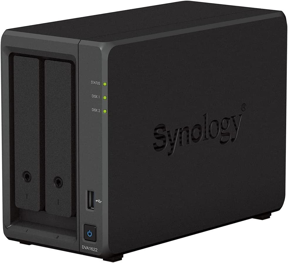 Synology DVA1622 2-BAY 16 Channel Deep Learning NVR with 6GB RAM and 36TB (2x18TB) of Synology Enterprise Drives Fully Assembled and Tested