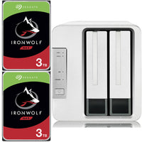 Thumbnail for TerraMaster F2-210 2-Bay Home NAS with 6TB (2 x 3TB) of Seagate Ironwolf NAS Drives Fully Assembled and Tested