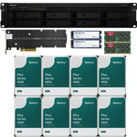 Thumbnail for Synology RS1221RP+ RackStation with 32GB RAM 800GB (2x400GB) Cache, 1-Port 10GbE Adapter and 96TB (8 x 12TB) of Synology Plus NAS Drives Fully Assembled and Tested