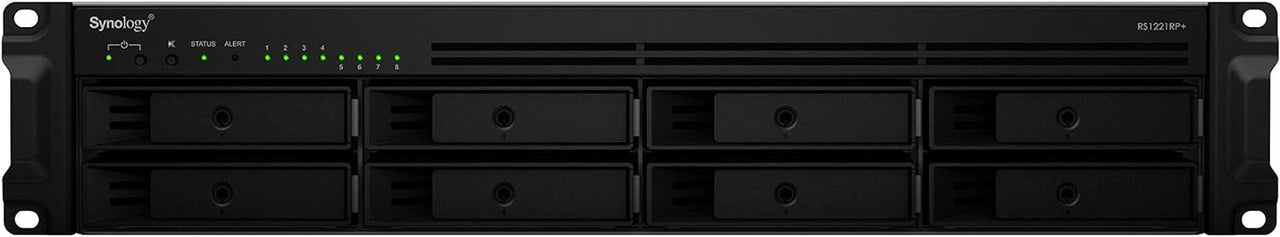 Synology RS1221RP+ RackStation with 4GB RAM 1.6TB (2x800GB) Cache, 1-Port 10GbE Adapter and 64TB (8 x 8TB) of Synology Plus NAS Drives Fully Assembled and Tested