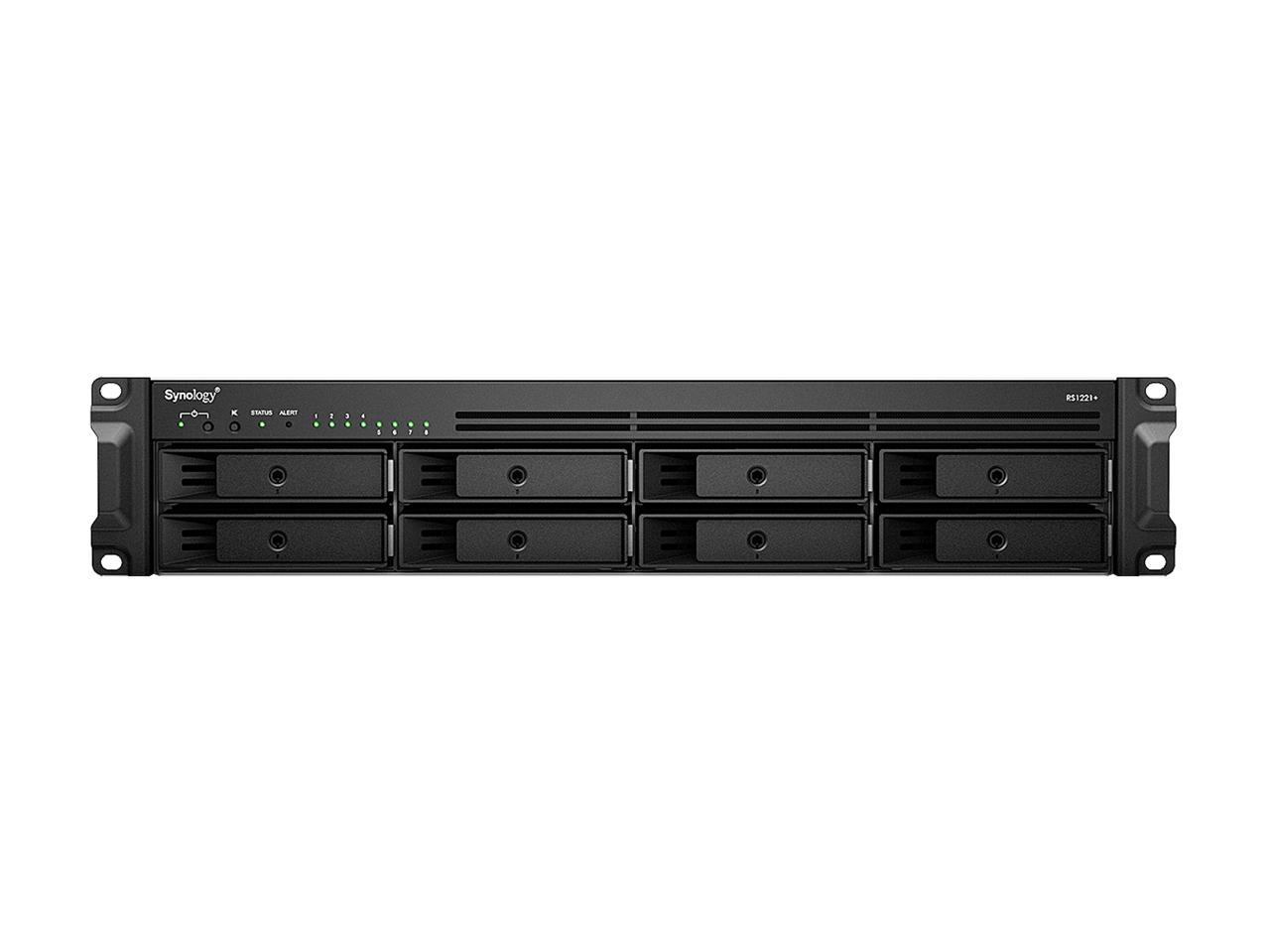Synology RS1221+ RackStation with 4GB RAM 1.6TB (2x800GB) Cache, 1-Port 10GbE Adapter and 64TB (8 x 8TB) of Synology Plus NAS Drives Fully Assembled and Tested