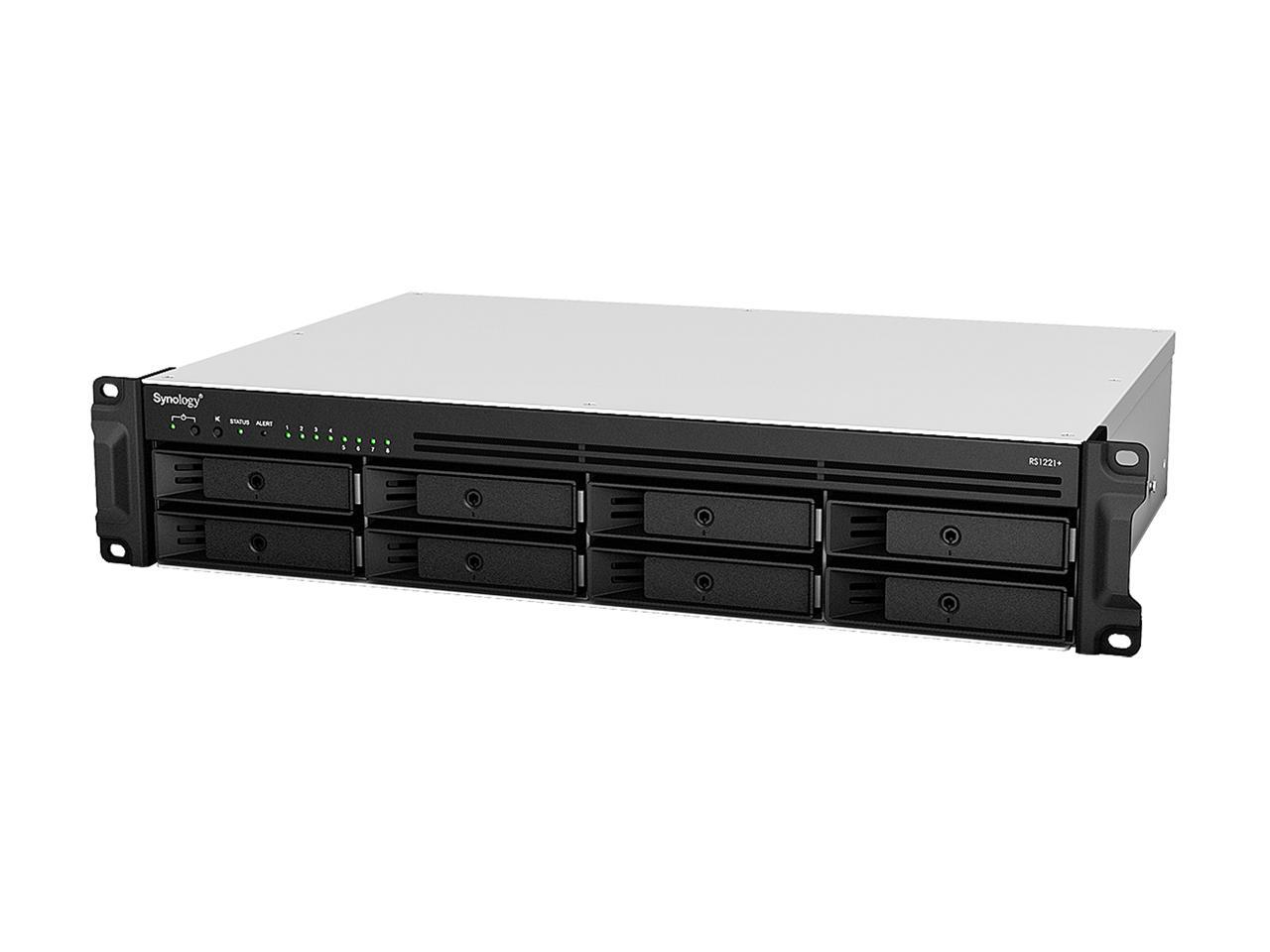 Synology RS1221+ RackStation with 4GB RAM 1.6TB (2x800GB) Cache, 1-Port 10GbE Adapter and 64TB (8 x 8TB) of Synology Plus NAS Drives Fully Assembled and Tested