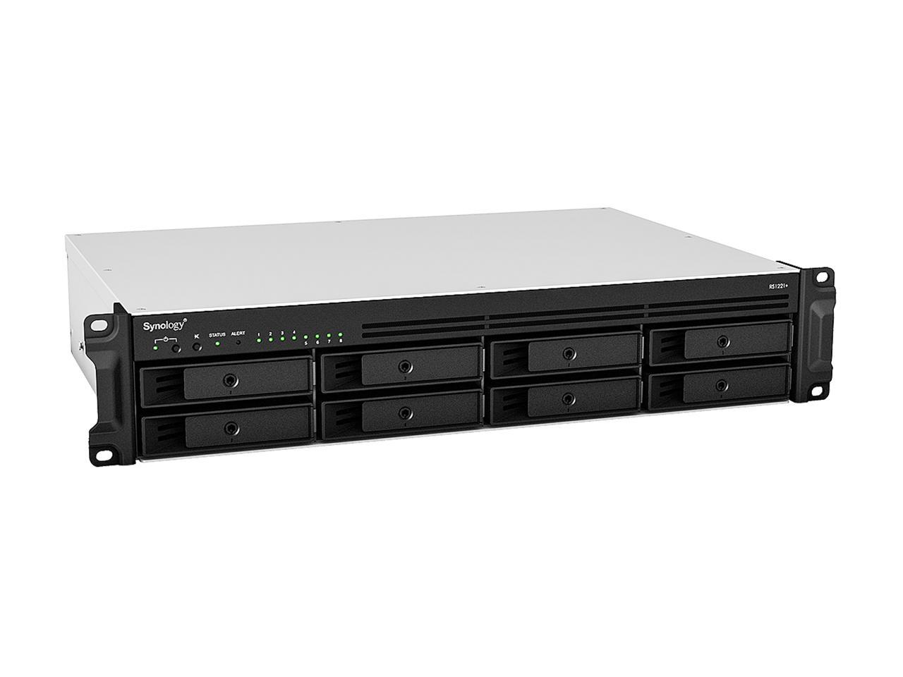 Synology RS1221+ RackStation with 8GB RAM 1.6TB (2x800GB) Cache, 1-Port 10GbE Adapter and 32TB (8 x 4TB) of Synology Plus NAS Drives Fully Assembled and Tested