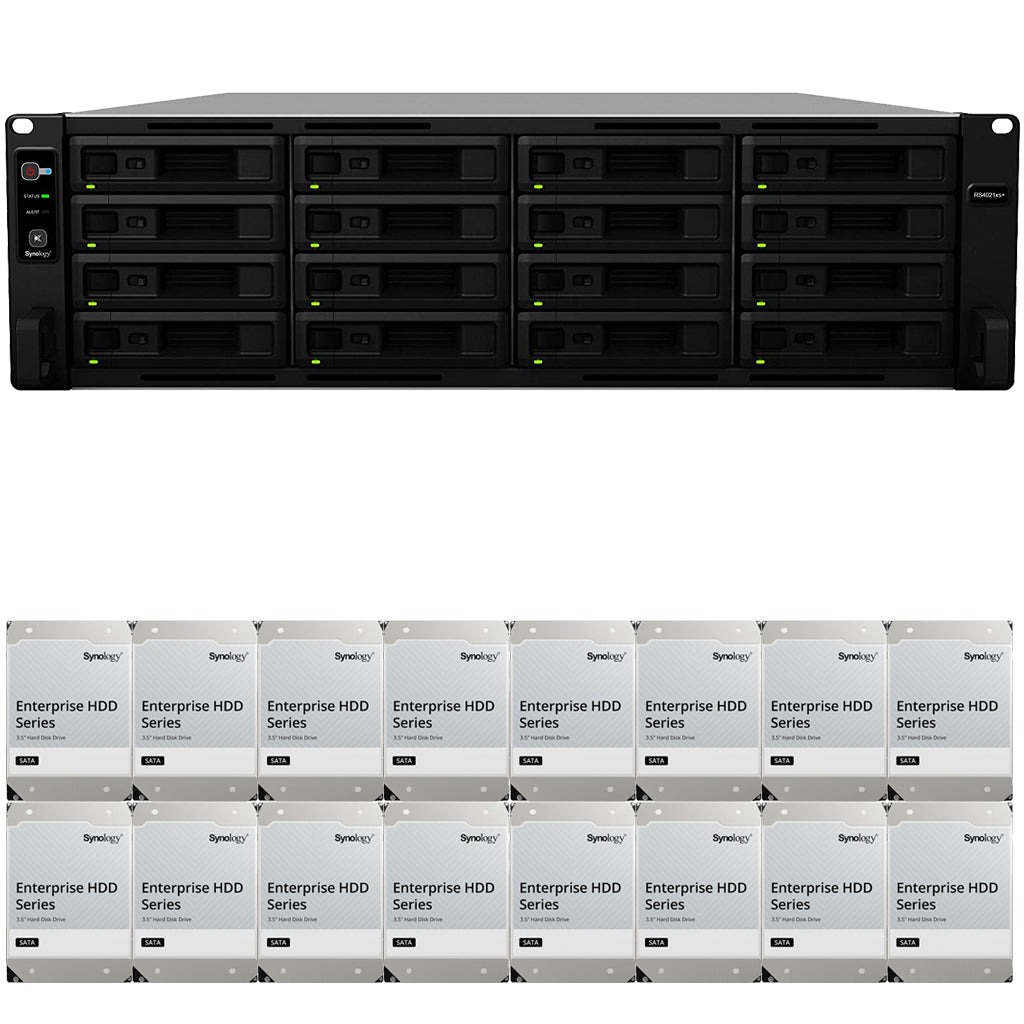 Synology RS4021xs+ 16-BAY RackStation with 16GB RAM and 192TB (16 x 12TB) of Synology Enterprise Drives