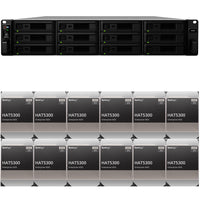 Thumbnail for Synology SA3400 12-BAY Enterprise RackStation with 16GB RAM and 96TB (12 x 8TB) Synology HAT5300 Enterprise SATA Drives Fully Assembled and Tested