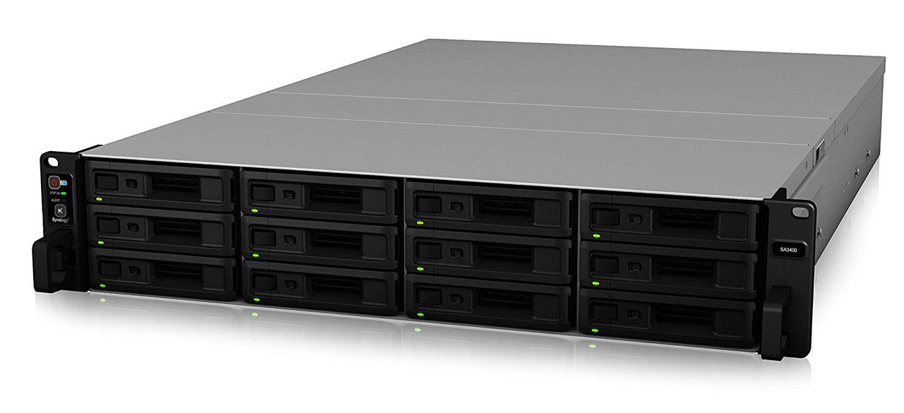 Synology SA3400 12-BAY Enterprise RackStation with 128GB RAM and 144TB (12 x 12TB) Synology HAT5300 Enterprise SATA Drives Fully Assembled and Tested