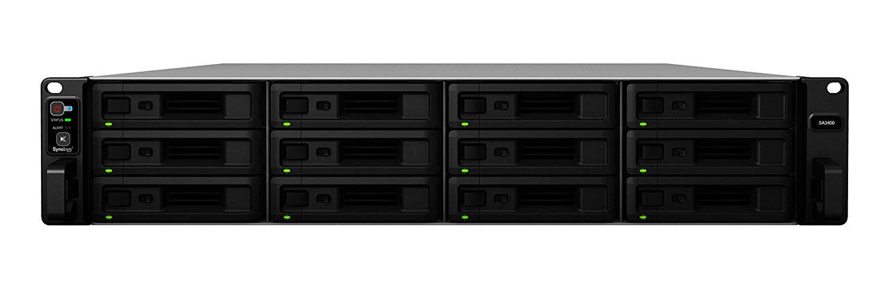Synology SA3400 12-BAY Enterprise RackStation with 128GB RAM and 144TB (12 x 12TB) Synology HAT5300 Enterprise SATA Drives Fully Assembled and Tested