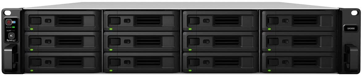 Synology SA3600 12-BAY Enterprise RackStation with 128GB RAM and 72TB (6 x 12TB) Synology HAS5300 Enterprise SAS Drives Fully Assembled and Tested