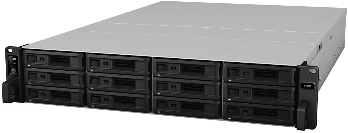 Synology SA3600 12-BAY Enterprise RackStation with 64GB RAM and 72TB (6 x 12TB) Synology HAS5300 Enterprise SAS Drives Fully Assembled and Tested