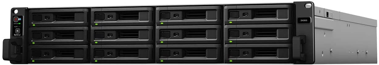 Synology SA3600 12-BAY Enterprise RackStation with 16GB RAM and 72TB (6 x 12TB) Synology HAS5300 Enterprise SAS Drives Fully Assembled and Tested