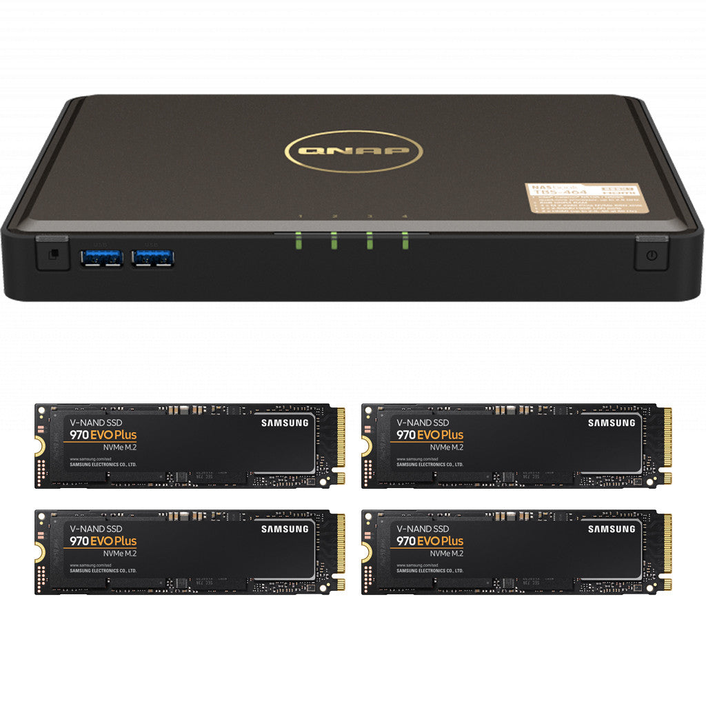 QNAP TBS-464 4-Bay NVME NASbook with 2TB (4 x 500GB) of Samsung NVME Drives