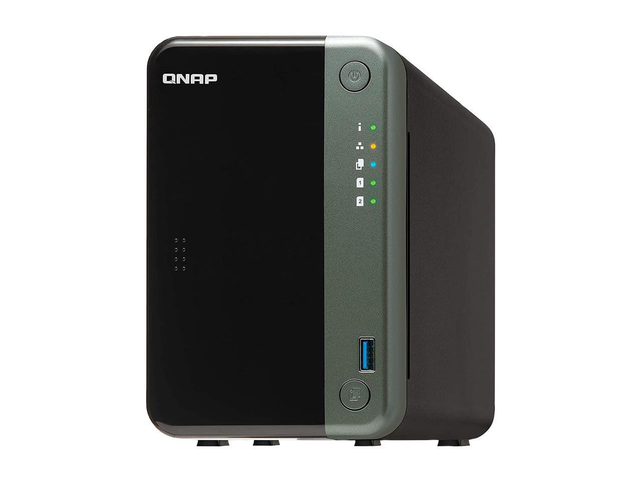 QNAP TS-253D Quad Core 2.7Ghz 2-Bay NAS with 4GB RAM and 4TB (2 x 2TB) of Seagate Ironwolf NAS Drives Fully Assembled and Tested By CustomTechSales