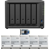 Thumbnail for Synology DS1525+ 5-BAY DiskStation with 10GbE Adapter, ECC RAM, Synology Enterprise NAS Drives, and Synology Cache  (All Configurable)