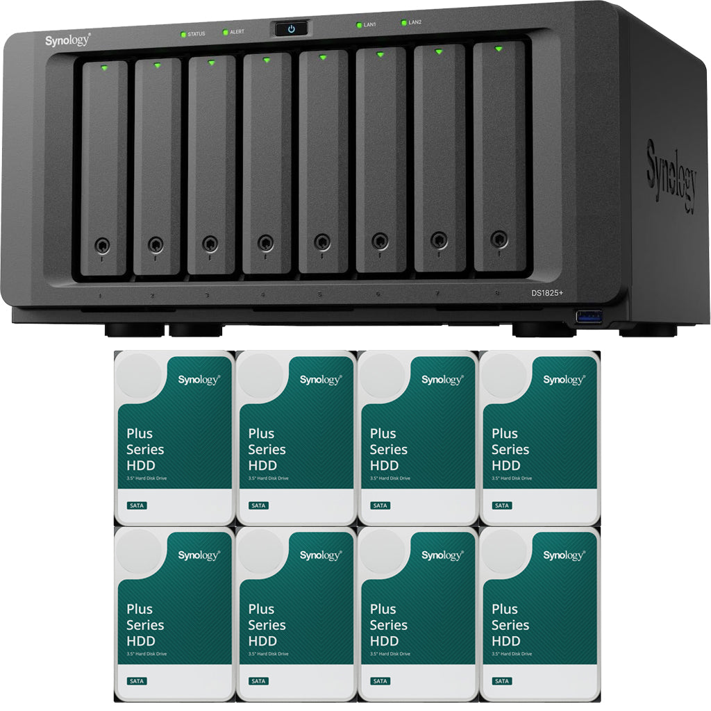Synology DS1825+ 8-BAY DiskStation with ECC RAM, Synology Plus NAS Drives, and Synology Cache  (All Configurable)