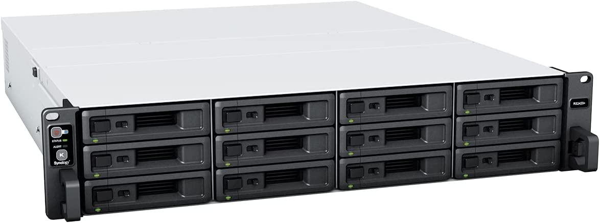 Synology RS2423+ 12-BAY RackStation with 16GB RAM, 800GB (2 x 400GB) Cache,  and 144TB (12 x 12TB) of Synology Enterprise Drives