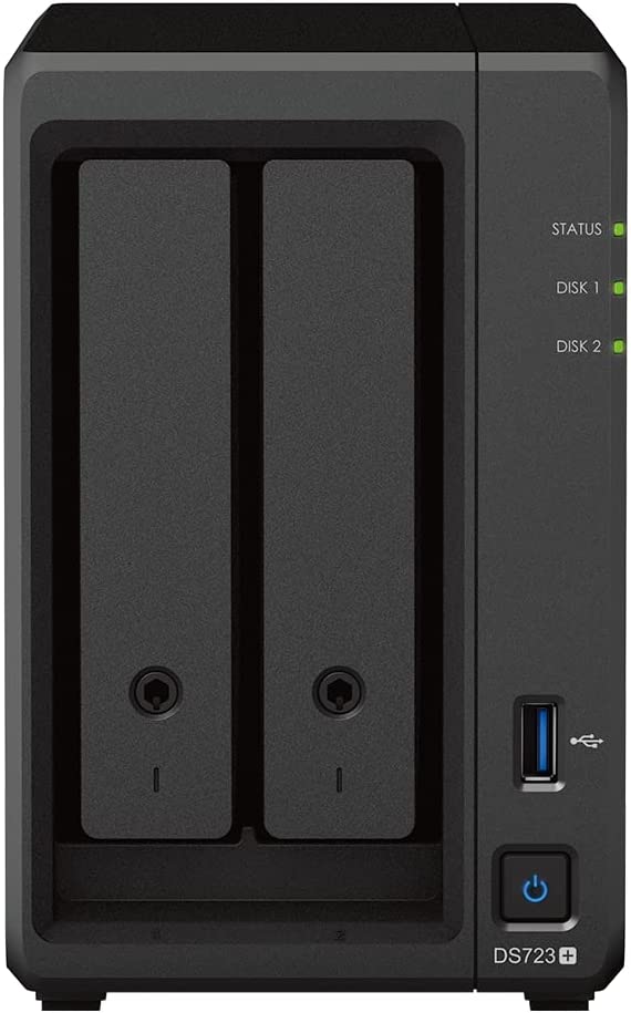 Synology DS723+ 2-Bay NAS, 8GB RAM, 10GbE Adapter, 1.6TB (2x800GB) Cache, 3.84TB (2 x 1.92TB) of Synology Enterprise SSDs Fully Assembled and Tested