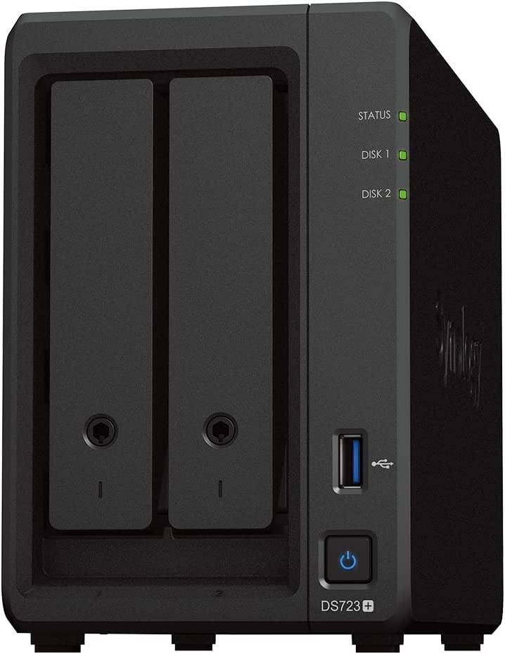 Synology DS723+ 2-Bay NAS, 8GB RAM, 10GbE Adapter, 1.6TB (2x800GB) Cache, 3.84TB (2 x 1.92TB) of Synology Enterprise SSDs Fully Assembled and Tested