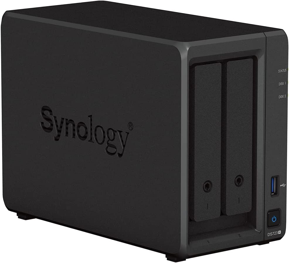 Synology DS723+ 2-Bay NAS, 8GB RAM, 10GbE Adapter, 1.6TB (2x800GB) Cache, 3.84TB (2 x 1.92TB) of Synology Enterprise SSDs Fully Assembled and Tested