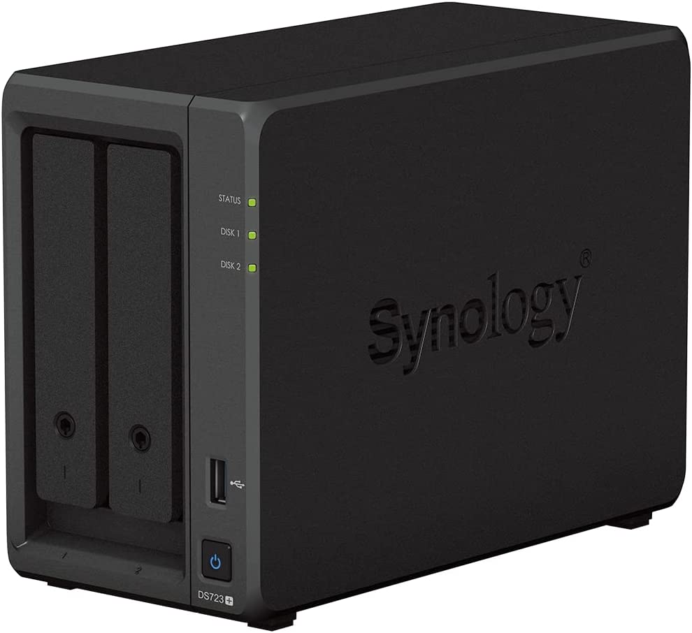 Synology DS723+ 2-Bay NAS, 8GB RAM, 10GbE Adapter, 1.6TB (2x800GB) Cache, 3.84TB (2 x 1.92TB) of Synology Enterprise SSDs Fully Assembled and Tested