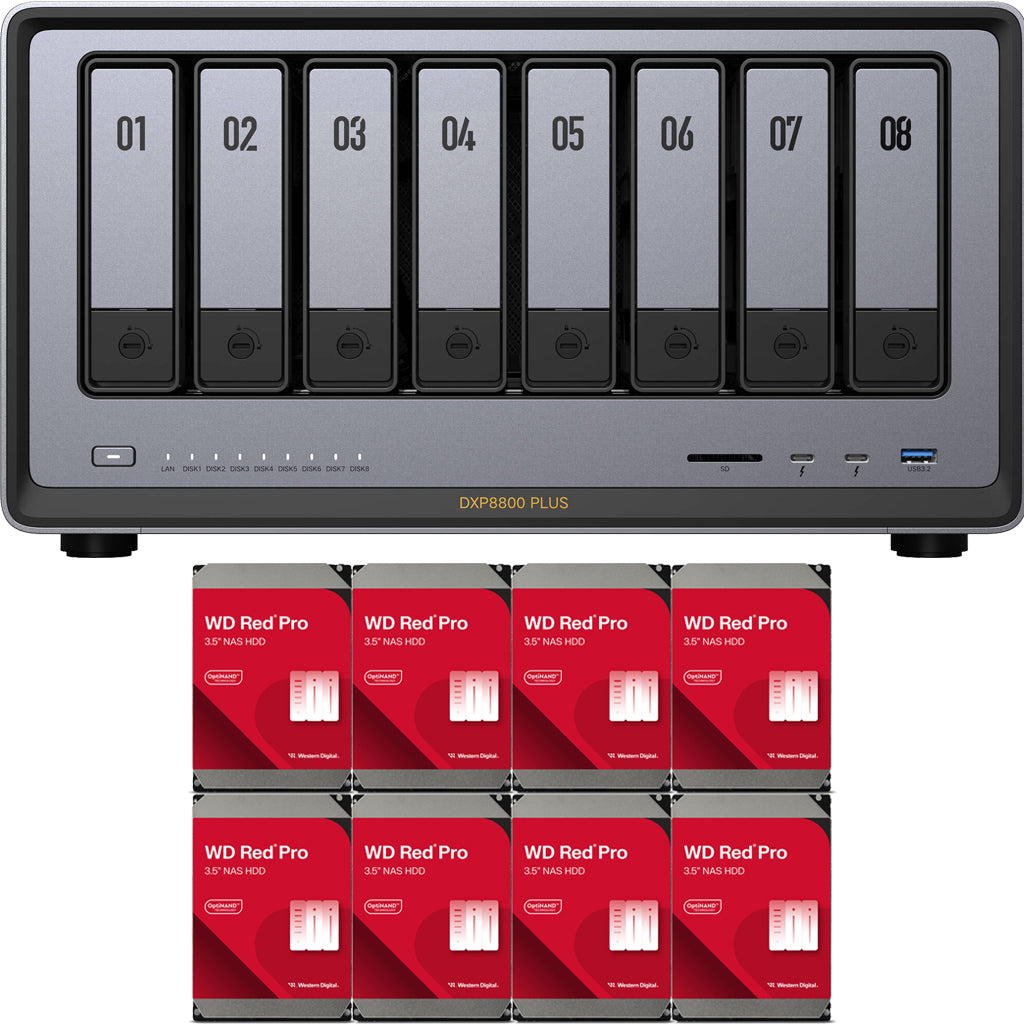 UGREEN NAS DXP8800 Plus 8-Bay Desktop NASync with Western Digital Red Pro Drives