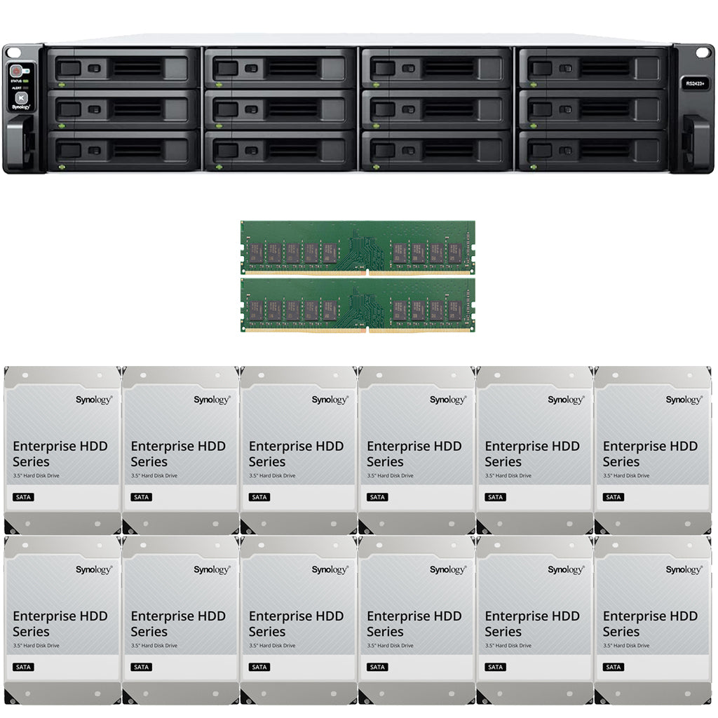 Synology RS2423+ 12-BAY RackStation with 32GB RAM and 96TB (12 x 8TB) of Synology Enterprise Drives