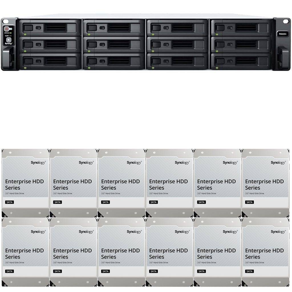 Synology RS2423+ 12-BAY RackStation with 8GB RAM and 48TB (12 x 4TB) of Synology Enterprise Drives