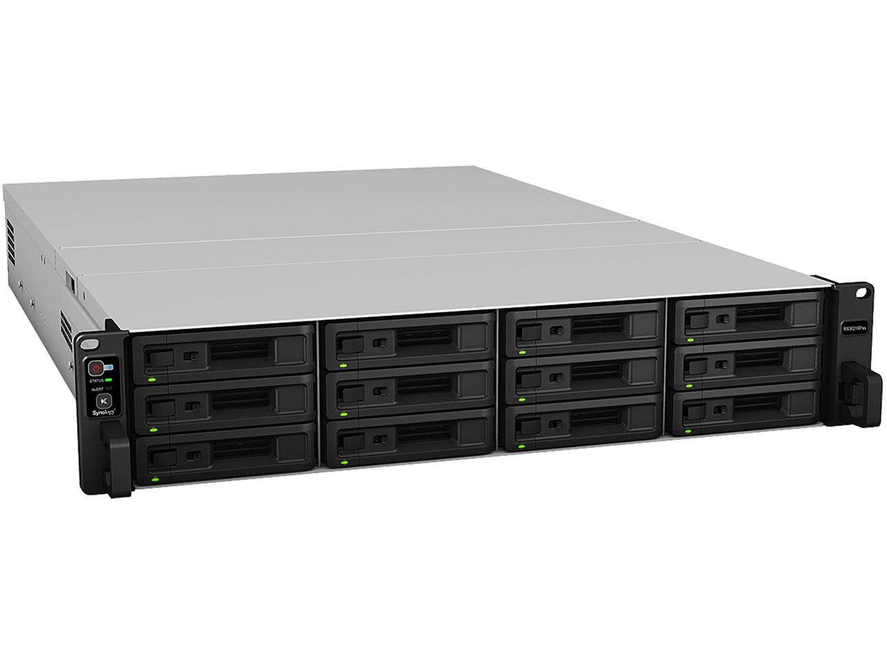 Synology RS3621RPxs RackStation with 32GB RAM, E10G30-T2 10GbE Card, 1.6TB (2x800GB) Cache, RKS-02 Rail Kit & 96TB (12 x 8TB) of Synology Enterprise Drives Fully Assembled and Tested