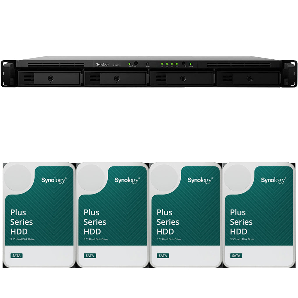 RS422+ 4-BAY RackStation with 48TB (4 x 12TB) Synology Plus Drives Fully Assembled and Tested
