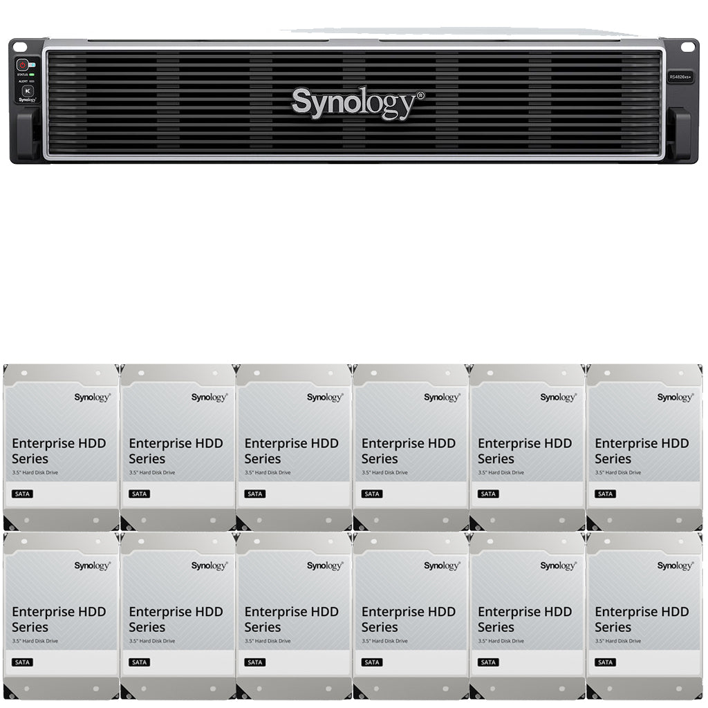 Synology RS4826xs+ Intel Xeon 12-Bay NAS with Synology ECC RAM, Synology Enterprise Drives, and Synology Cache