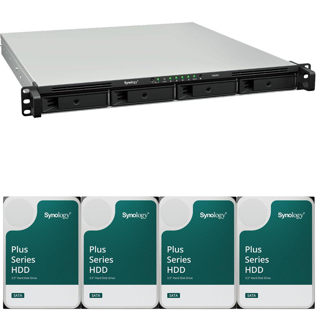 Synology RS826+ RackStation NAS with Synology RAM, Synology Plus Drives, and Synology Cache (All Configurable)