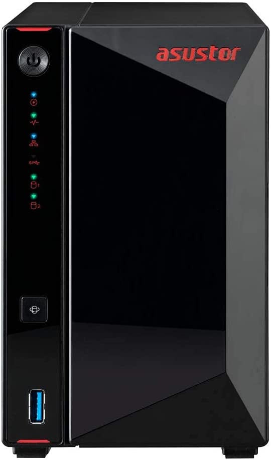 Asustor AS5202T 2-Bay Nimbustor 2 NAS with 2GB RAM and 4TB (2 x 2TB) Western Digital RED Plus Drives Fully Assembled and Tested