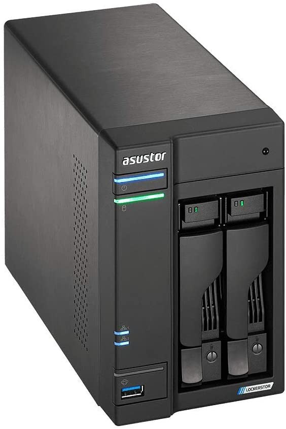 Asustor AS6602T 2-Bay Lockerstor 2 NAS with 4GB RAM 1TB (2 x 500GB) NVME CACHE and 16TB (2x8TB) Seagate Ironwolf PRO Drives