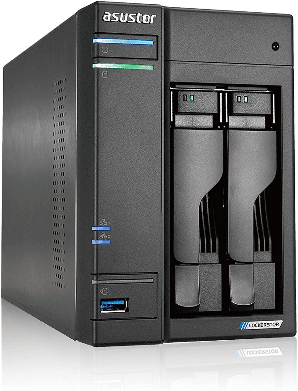 Asustor AS6602T 2-Bay Lockerstor 2 NAS with 8GB RAM 2TB (2 x 1TB) NVME CACHE and 40TB (2x20TB) Seagate Ironwolf PRO Drives