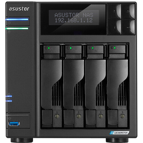 Asustor Lockerstor 4 AS6604T 4-Bay NAS,  8GB RAM, 500GB (2x250GB) NVME Cache and 12TB (4 x 3TB) of Seagate Ironwolf NAS Drives