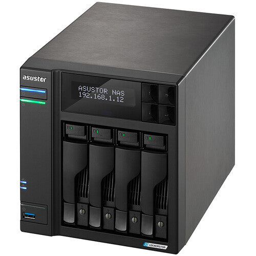 Asustor Lockerstor 4 AS6604T 4-Bay NAS,  4GB RAM, 500GB (2x250GB) NVME Cache and 8TB (4 x 2TB) of Seagate Ironwolf NAS Drives