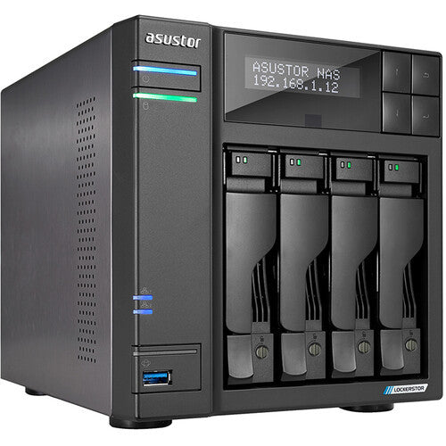 Asustor Lockerstor 4 AS6604T 4-Bay NAS,  8GB RAM, 500GB (2x250GB) NVME Cache and 48TB (4 x 12TB) of Seagate Ironwolf NAS Drives