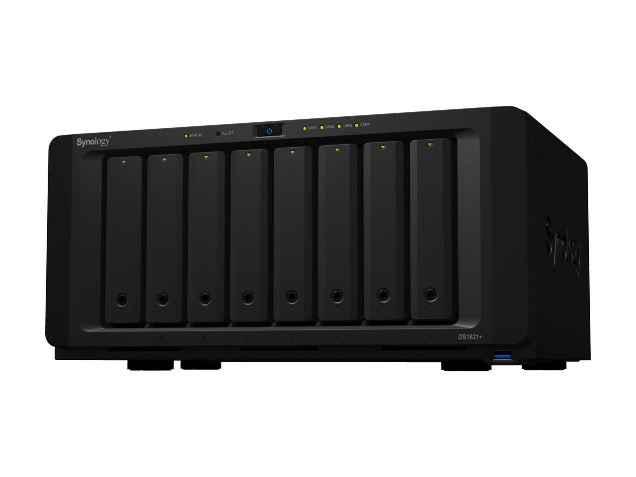 Synology DS1821+ 8-BAY DiskStation with 4GB RAM, 800GB (2x400GB) Cache and 96TB (8 x 8TB) of Synology Enterprise HAT5300 Drives Fully Assembled and Tested