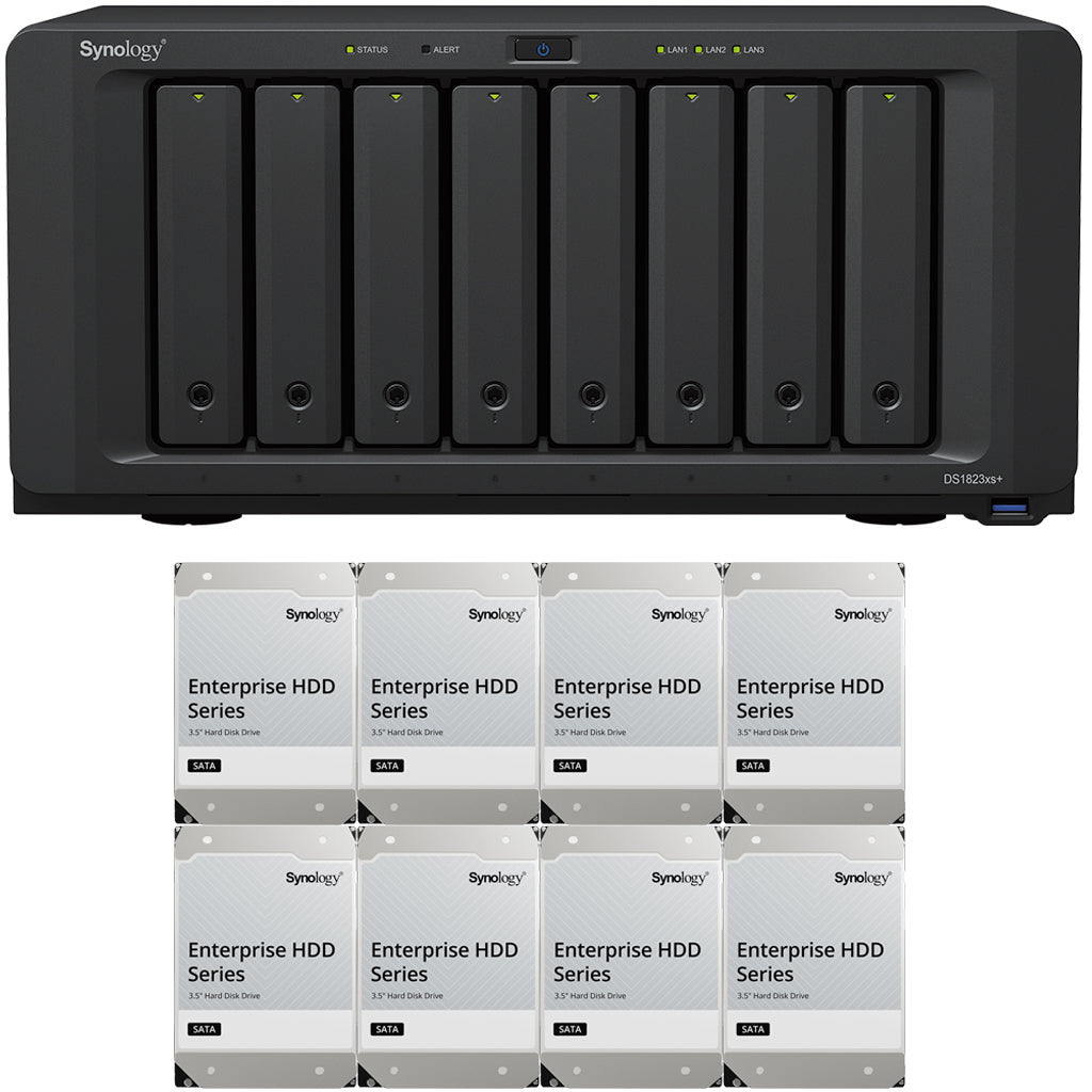 Synology DS1823xs+ 8-BAY DiskStation with ECC RAM, Synology Plus NAS Drives, and Synology Cache (All Configurable)