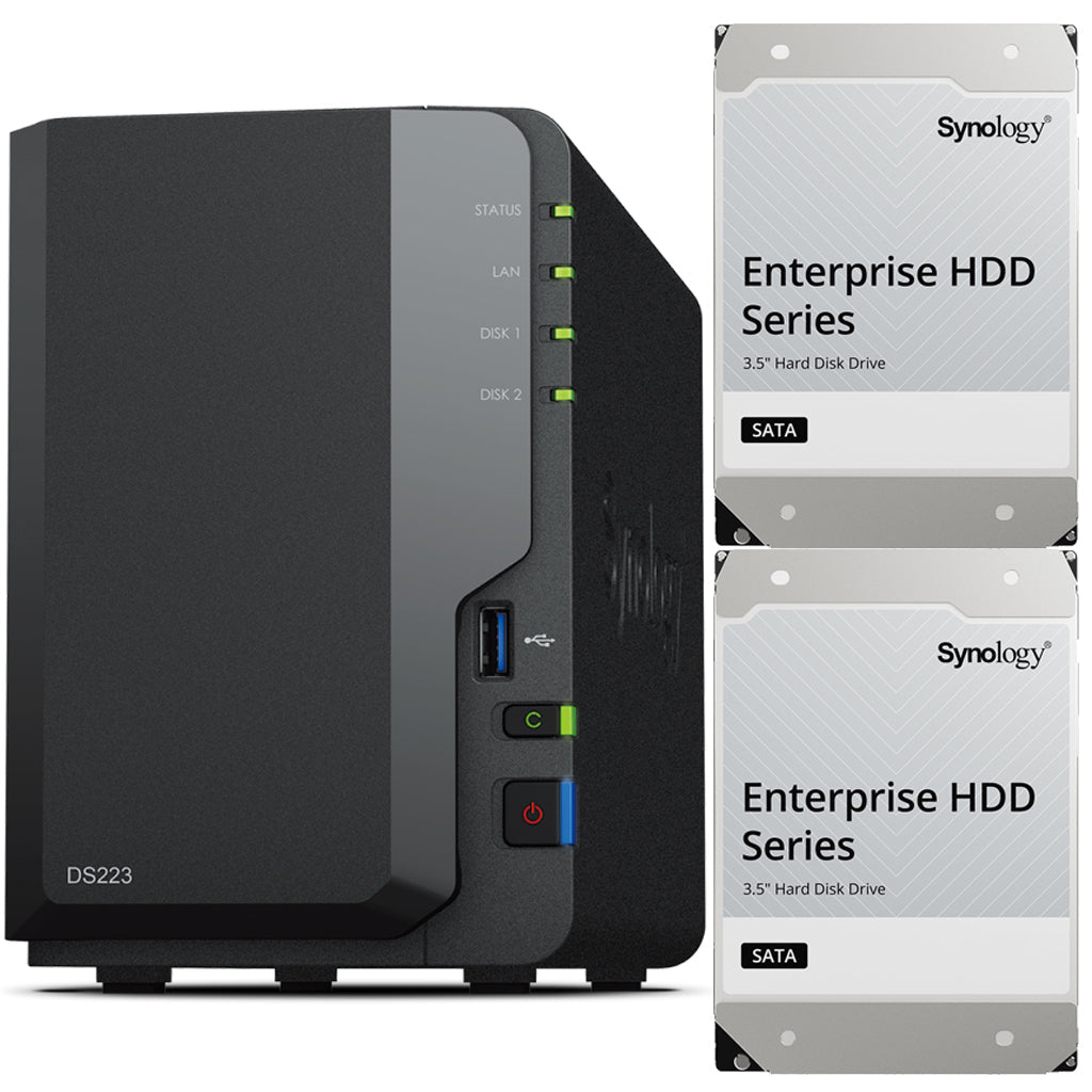 Synology DiskStation DS223 NAS 2 GB RAM 2 dischi rigidi WD Red Plus da 4 TB Synology DiskStation DS223 NAS 2 GB RAM 2 dischi rigidi WD Red Plus da 4 TB
