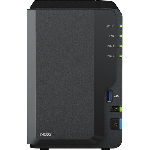 Synology DS223 2-BAY DiskStation with 2GB RAM and 6TB (2x3TB) of Western Digital Red Plus NAS Drives Fully Assembled and Tested